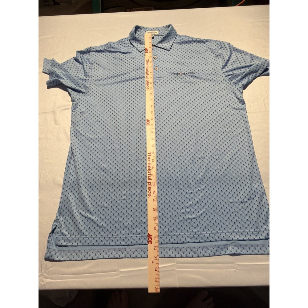 Peter Millar Summer Comfort All Over Skull Print Performance Polo Men Large Blue - Picture 5 of 8